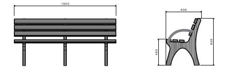 Park bench seat diagram